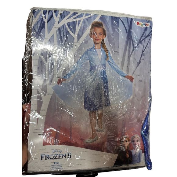 Disney Store Girls Frozen 2 Princess Elsa Traveling Outfit Blue Costume‎ Medium - Picture 3 of 11